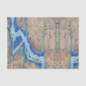 Azurite Stone Beige en Turquoise Tissuepapier (Voorkant)