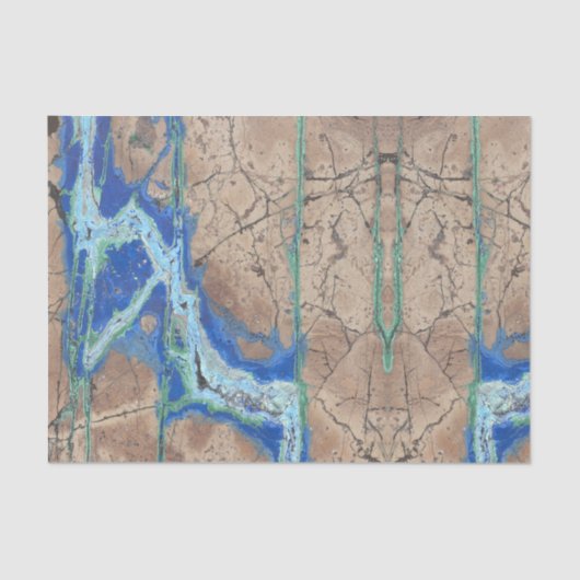 Azurite Stone Beige en Turquoise Tissuepapier (Voorkant)