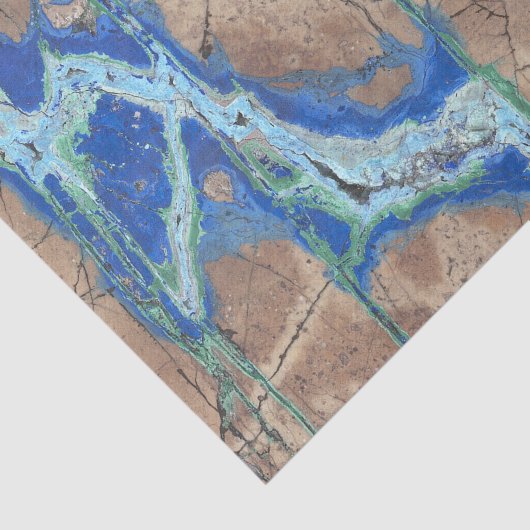 Azurite Stone Beige en Turquoise Tissuepapier (Detail)