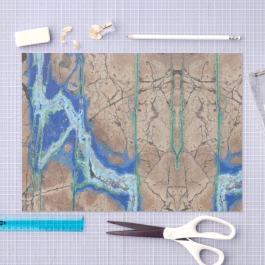 Azurite Stone Beige en Turquoise Tissuepapier (Craft)