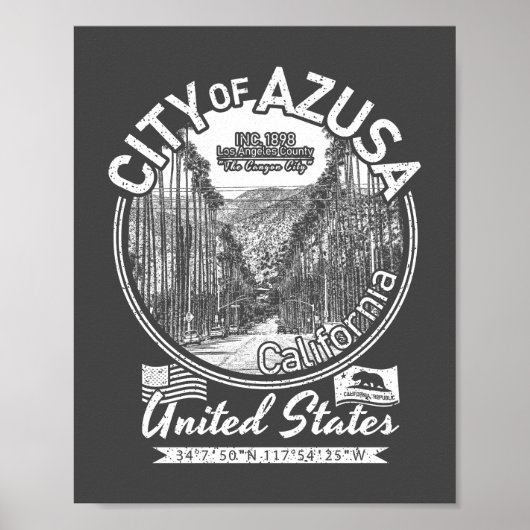 AZUSA CALIFORNIA  - STAD AZUSA CA POSTER (Voorkant)