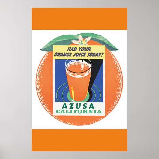 Azusa California Vintage Travel Poster (Voorkant)