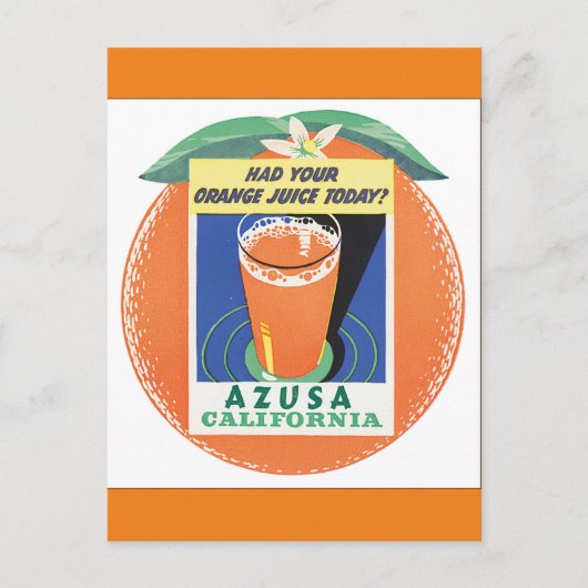 Azusa California Vintage Travel Poster Briefkaart (Voorkant)