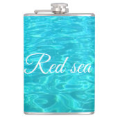 Azuur oppervlaktewater van het Rode Zee in Egypte Heupfles (Voorkant)