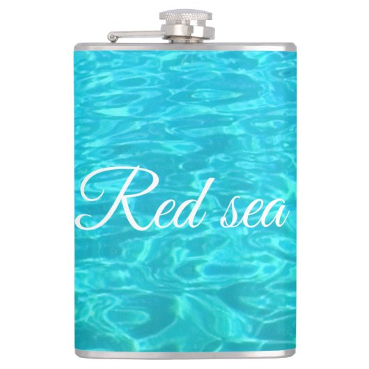 Azuur oppervlaktewater van het Rode Zee in Egypte Heupfles (Voorkant)