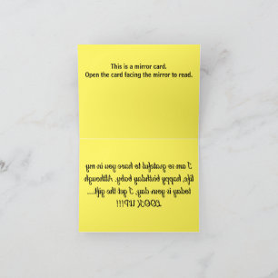 B001 - Verjaardag Spiegelkaart - Gefeliciteerd met Bedankkaart