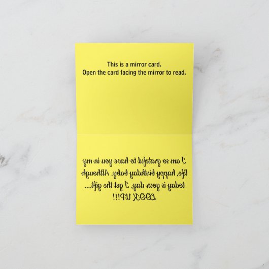 B001 - Verjaardag Spiegelkaart - Gefeliciteerd met Bedankkaart (Binnen)