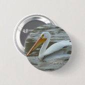 B14 White Pelican Ronde Button 5,7 Cm (Voorkant /achterkant)