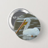 B15 Witte Pelikaan Ronde Button 5,7 Cm (Voorkant /achterkant)