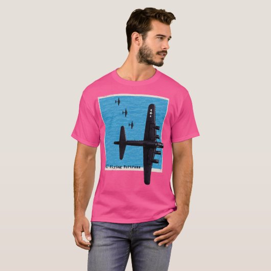 B17 Flying Fortress WO2 bommenwerper vliegtuig bov T-shirt (Voorkant volledig)