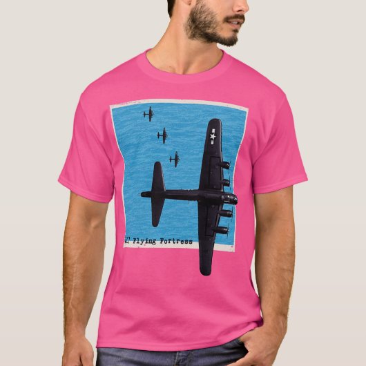 B17 Flying Fortress WO2 bommenwerper vliegtuig bov T-shirt (Voorkant)