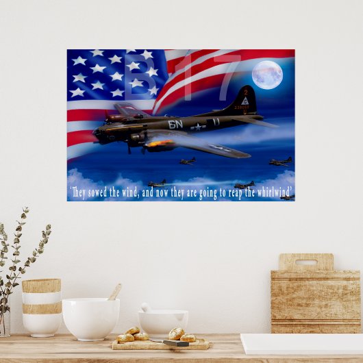B17 met Bomber Harris Quote Poster (Keuken)