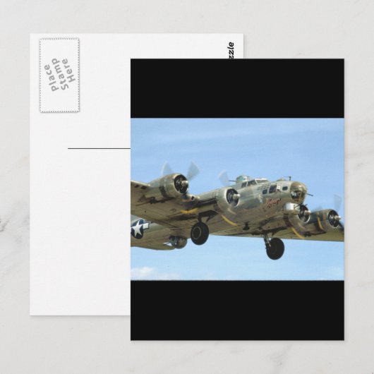 B17 'Sentimental' in Air._WWII Planes Briefkaart (Voorkant / Achterkant)