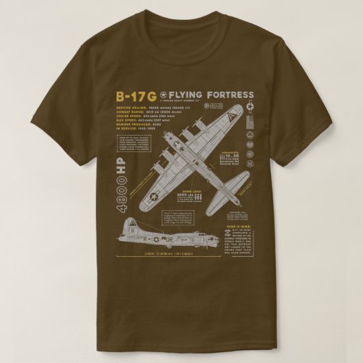 B17 Vliegende fort (2) T-shirt (Design voorkant)