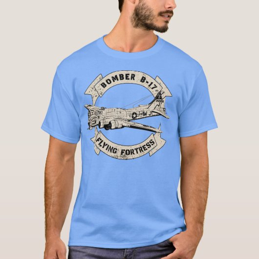 B17 Vliegende Fortress Bomber WW2 vliegtuig T-shirt (Voorkant)