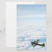 B17 Vliegtuig WWII-bombervliegtuig Briefpapier (Voorkant / Achterkant)