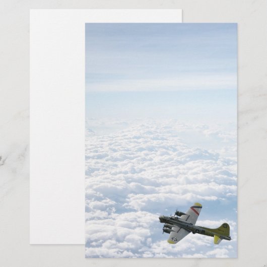 B17 Vliegtuig WWII-bombervliegtuig Briefpapier (Voorkant / Achterkant)