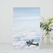 B17 Vliegtuig WWII-bombervliegtuig Briefpapier (Staand voorkant)