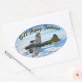 B17 Vliegtuig WWII-bombervliegtuig Ovale Sticker (Envelop)