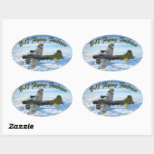 B17 Vliegtuig WWII-bombervliegtuig Ovale Sticker (Vel)