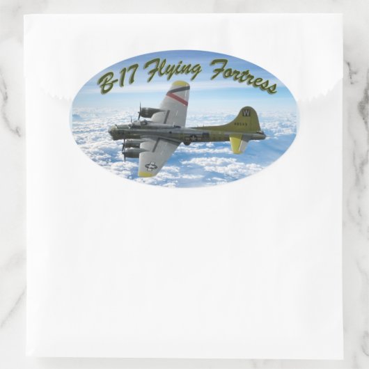 B17 Vliegtuig WWII-bombervliegtuig Ovale Sticker (Tas)