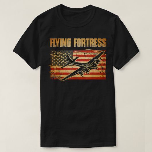 B17 Vliegtuigvesting Amerikaanse vlagpatriot T-shirt (Design voorkant)