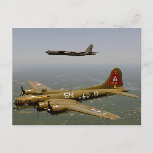 B17G- en B52H-komkommers in de vlucht Briefkaart (Voorkant)