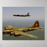 B17G- en B52H-komkommers in de vlucht