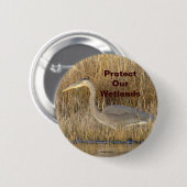 B19 Great Blue Heron Juvenile Ronde Button 5,7 Cm (Voorkant /achterkant)