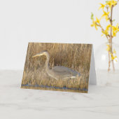 B19 Juvenile Blue Heron Kaart (Gele Bloem)