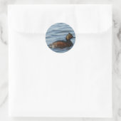 B1 Geoorde Fuut Ronde Sticker (Tas)