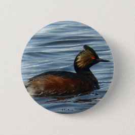 B1 Geproeide Grebe Ronde Button 5,7 Cm