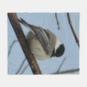 B21 Zwarte cichorei Fleece Deken (Voorkant (Horizontaal))