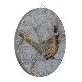 B22 Ring-necked fazant in sneeuw Dartbord (Voorkant Links)