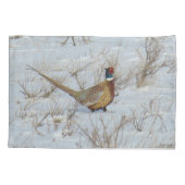 B22 Ring-necked fazant in sneeuw Kussensloop (Achterkant)