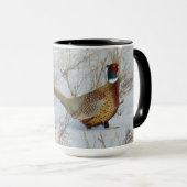 B22 Ring-necked fazant in sneeuw Mok (Voorkant rechts)