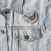 B22 Ring-necked Fazant Ronde Button 5,7 Cm (In situ)