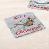 B22 Ring-Necked-Pheasant in Sneeuw Coaster Kartonnen Onderzetters (Gebogen)