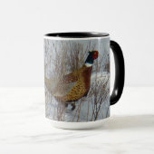 B23 Ring-necked fazant in sneeuw Mok (Voorkant rechts)