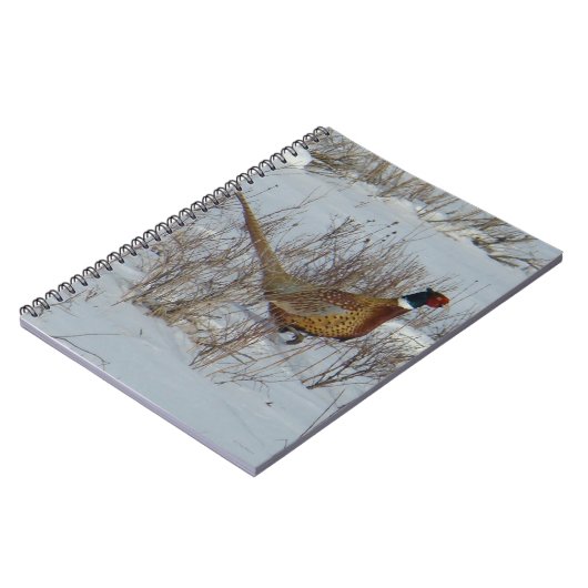 B23 Ring-necked fazant in sneeuw Notitieboek (Linkerzijde)