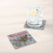 B23 Ring Necked Pheasant in Snow Coaster Kartonnen Onderzetters (Insitu)