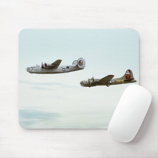 B24- en B17-vliegend Mousepad Muismat (Met muis)