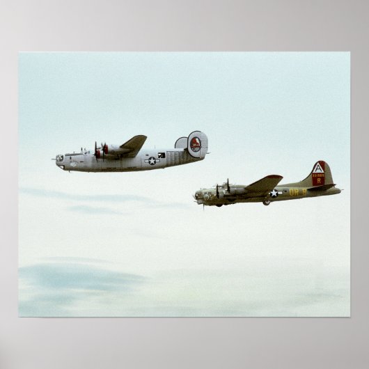 B24 en B17 vliegend Poster (Voorkant)