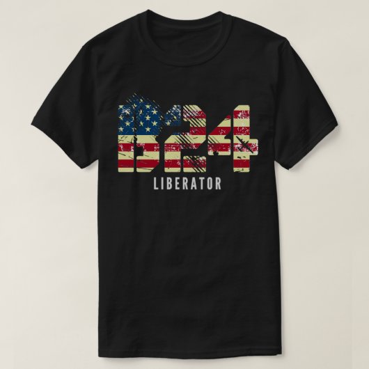 B24 Liberator WWWII Bomber Airplane USA Flag Class T-shirt (Design voorkant)
