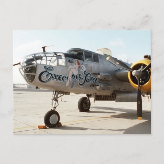 B25 MITCHELL BOMBER " EXECUTIVE SWEET" NOSE ART BRIEFKAART (Voorkant)
