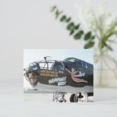 B25 MITCHELL BOMBER " HEAVENLY BODY " NOSE ART BRIEFKAART (Staand voorkant)