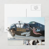 B25 MITCHELL BOMBER " HEAVENLY BODY " NOSE ART BRIEFKAART (Voorkant / Achterkant)