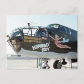 B25 MITCHELL BOMBER " HEAVENLY BODY " NOSE ART BRIEFKAART (Voorkant)