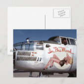 B25 MITCHELL BOMBER " IN DE MOEDERKUNDE" NOSE ART BRIEFKAART (Voorkant / Achterkant)