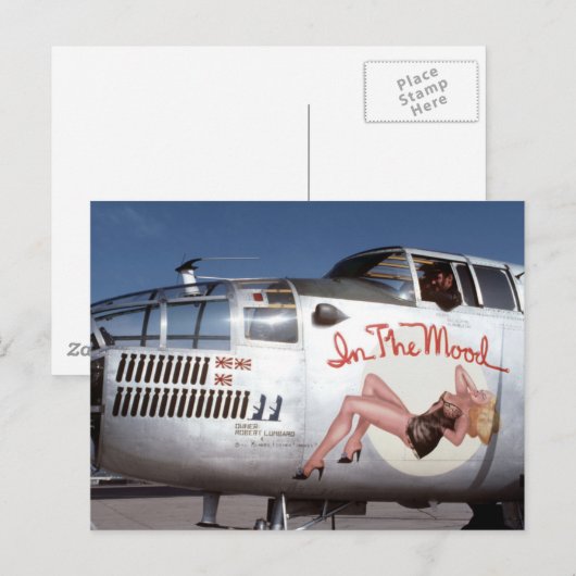B25 MITCHELL BOMBER " IN DE MOEDERKUNDE" NOSE ART BRIEFKAART (Voorkant / Achterkant)